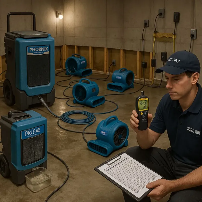 Structural Drying and Dehumidification process in Adams County, OH